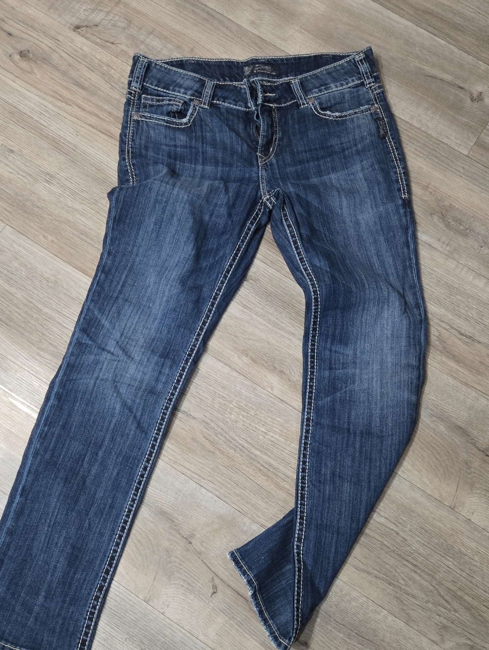 Silver Jeans Skinny in Washed Dark Blue